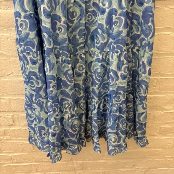 Tuckernuck || Sail to‎ Sable Floral Tiered Mini Dress A-Line Blur Large - Picture 3 of 8